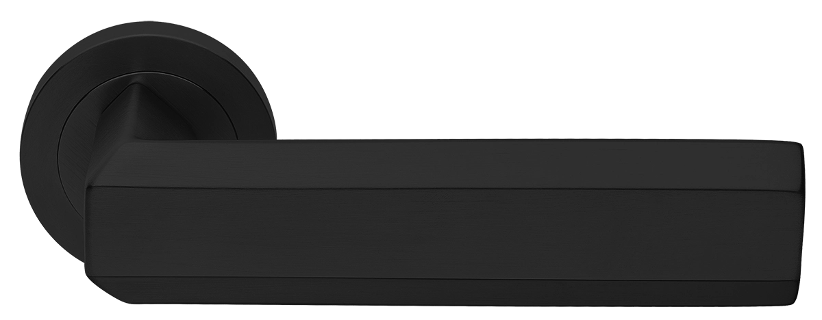 Ручка дверная HARMONY R2 NERO раздельная на круглой розетке, цвет - черный фото купить Воронеж