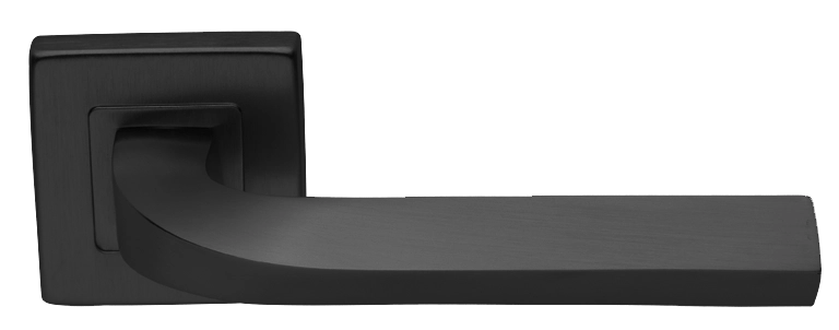 Ручка дверная TENDER S3 NERO раздельная на квадратной розетке, цвет - черный фото купить Воронеж