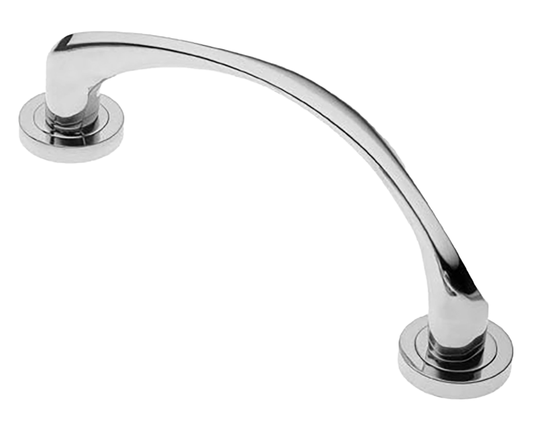 Ручка-скоба дверная COBRA PH CRO на круглой розетке, цвет хром, латунь фото купить Воронеж