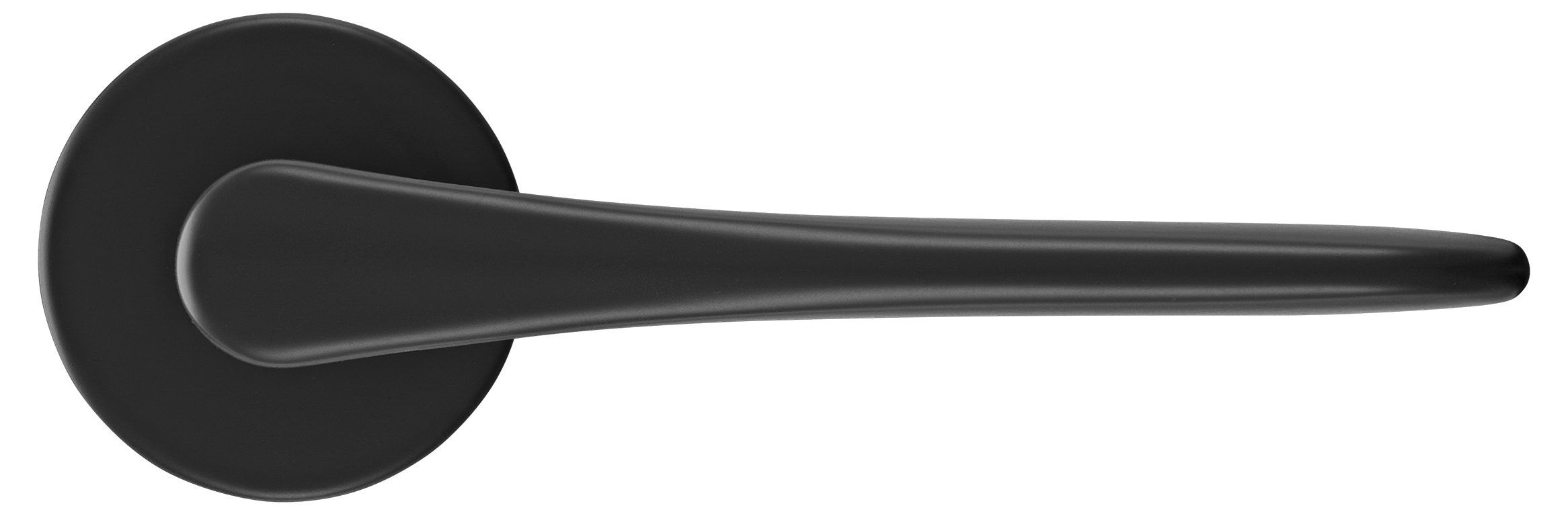 Ручка дверная AULA R5 NERO-ST на круглой розетке, цвет черный soft-touch, ЦАМ фото купить в Воронеже