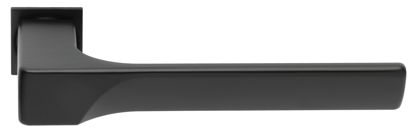 Ручка дверная FIORD-SM NERO-ST, с невидимой квадратной розеткой, цвет - черный soft-touch фото купить Воронеж