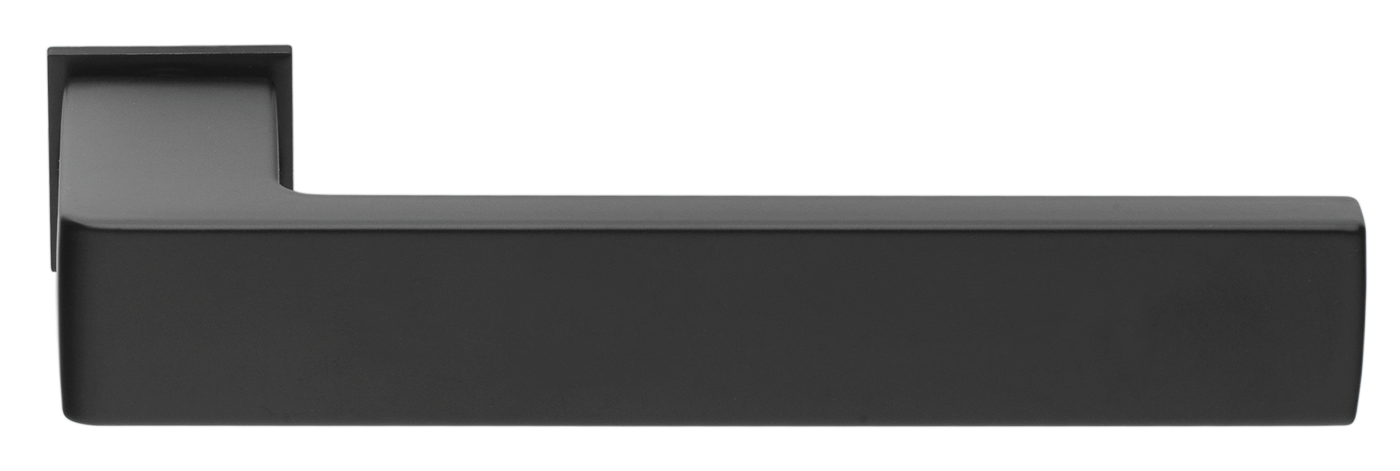 Ручка дверная HORIZONT-SM NERO-ST с невидимой квадратной розеткой, цвет - черный soft-touch фото купить Воронеж