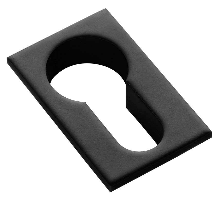 Накладка на евроцилиндр LUX-KH-SM NERO-ST квадратная невидимая, цвет - черный soft-touch фото купить Воронеж