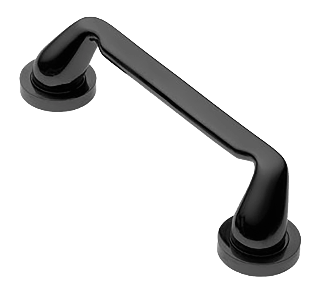 Ручка-скоба дверная NIRVANA PH NERO на круглой розетке, цвет черный, латунь фото купить Воронеж