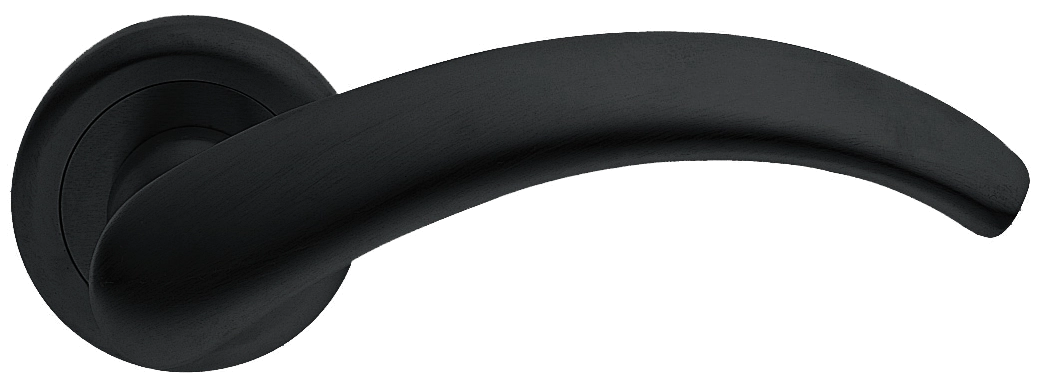 Ручка дверная ARCH R4 NERO раздельная на круглой розетке, цвет - черный фото купить Воронеж