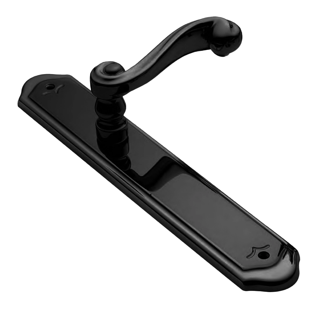 Ручка дверная PLAZA PL NERO на планке, цвет черный, латунь фото купить Воронеж