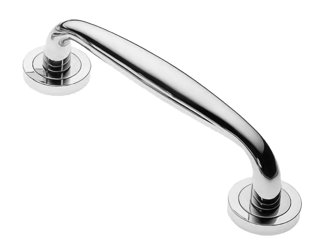 Ручка-скоба дверная Ручка-скоба дверная AIR W1 CRO на круглой розетке, цвет хром, латунь фото купить Воронеж