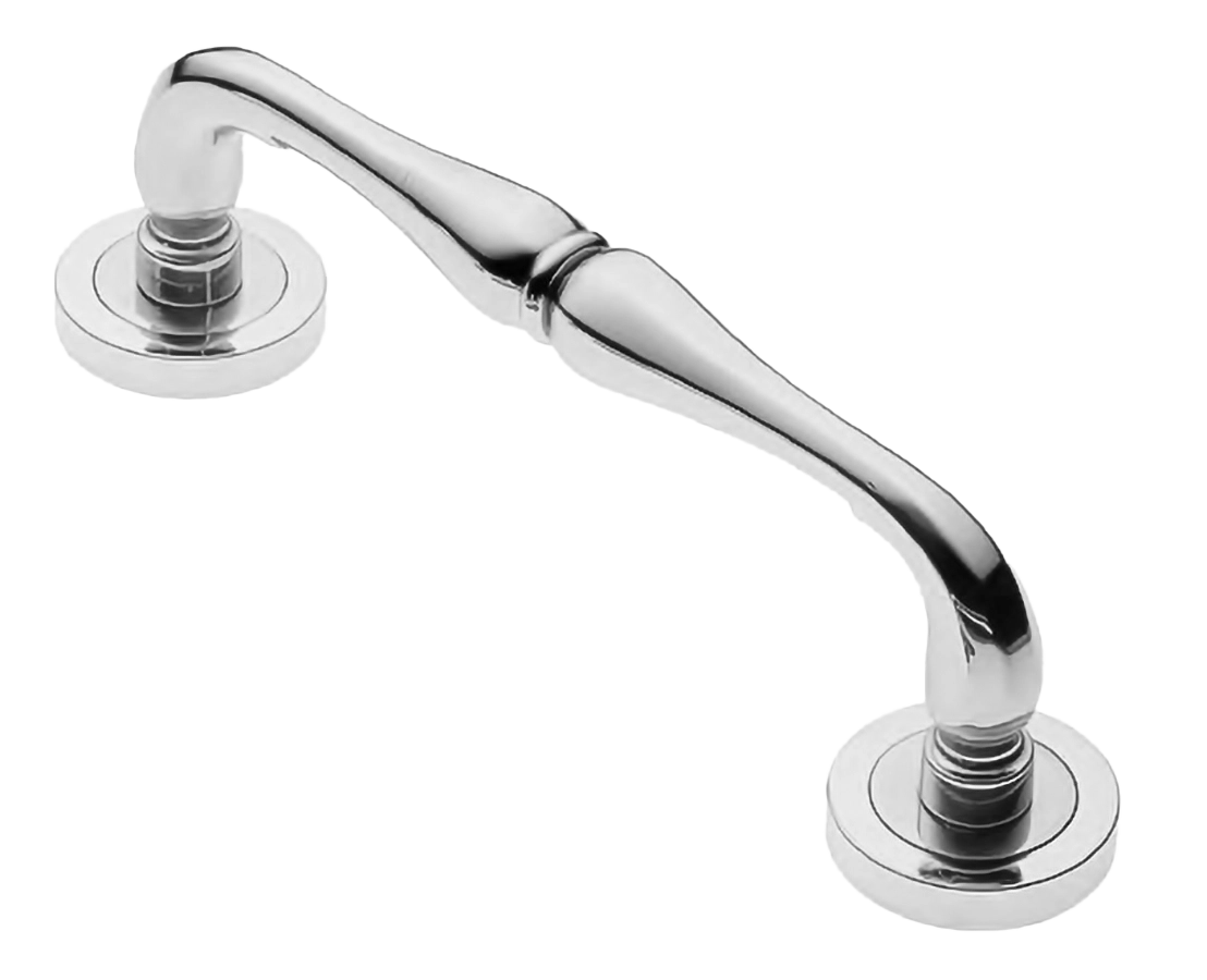 Ручка-скоба дверная Ручка-скоба дверная ASTRO PH CRO на круглой розетке, цвет хром, латунь фото купить Воронеж