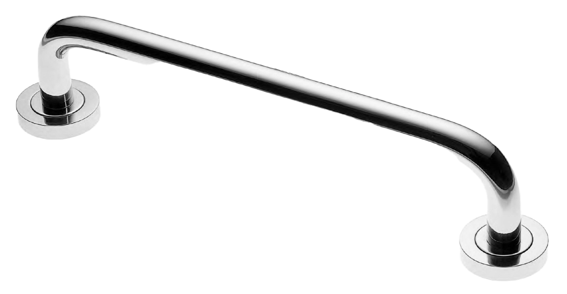 Ручка-скоба дверная ART.IR 23 150MM CRO на круглой розетке, цвет хром, латунь фото купить Воронеж