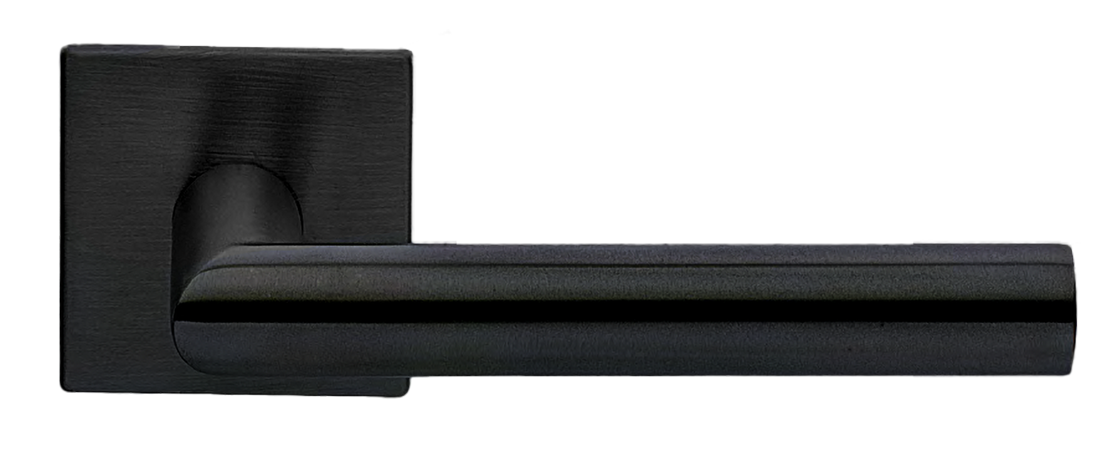 Ручка дверная VOSTOK1 S1-E NERO раздельная на квадратной розетке, цвет - черный фото купить Воронеж