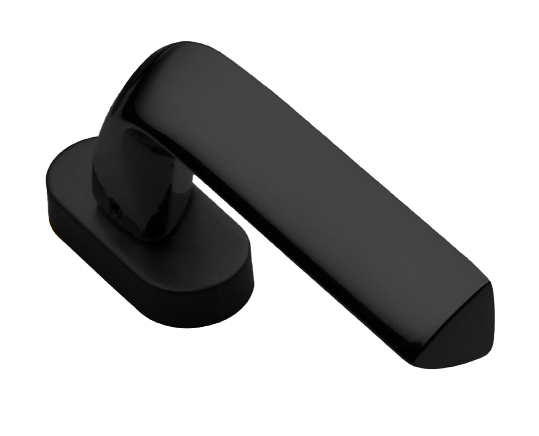 Ручка оконная MATRIX W1 NERO на прямоугольной розетке, цвет черный, латунь фото купить Воронеж