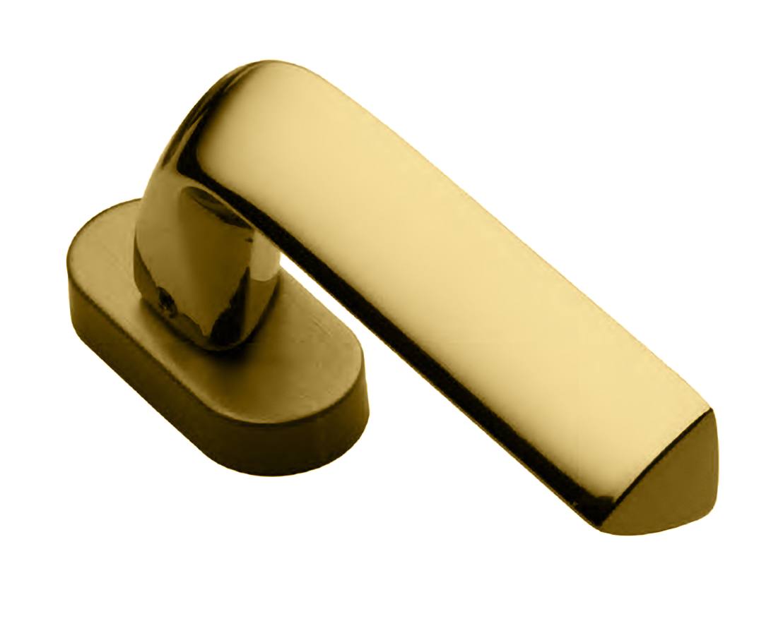 Ручка оконная MATRIX W1 OTL на прямоугольной розетке, цвет золото, латунь фото купить Воронеж