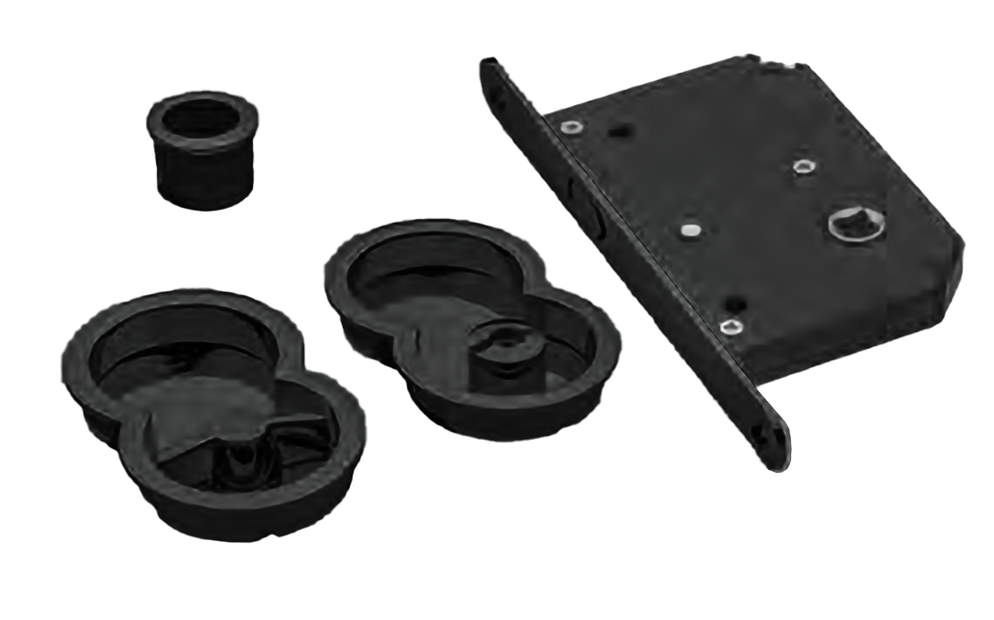 Ручки для раздвижных дверей INFINITY ART.85/B NERO с замком и заверткой, цвет черный, ЦАМ фото купить Воронеж