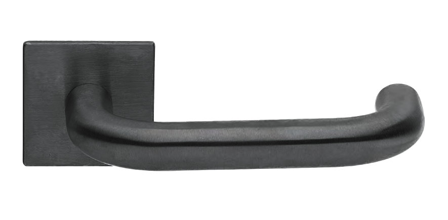 Ручка дверная SOYUZ-APOLLO S1-E NERO раздельная на квадратной розетке, цвет - черный фото купить Воронеж