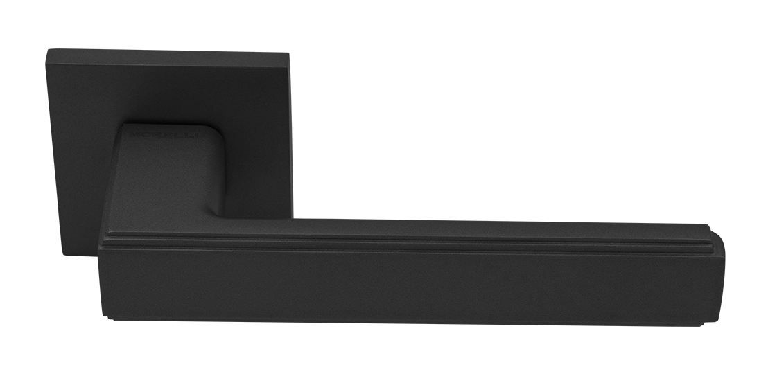 Ручка дверная MH-64-S6 BL STEPS на квадратной розетке 6 мм, цвет черный фото купить Воронеж