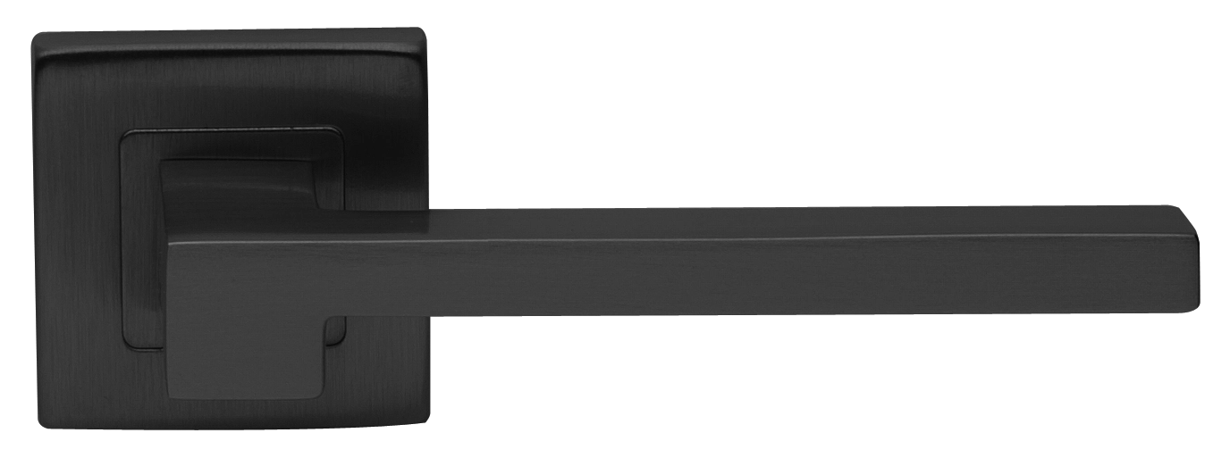 Ручка дверная STONE S3 NERO раздельная на квадратной розетке, цвет черный, латунь фото купить в Воронеже