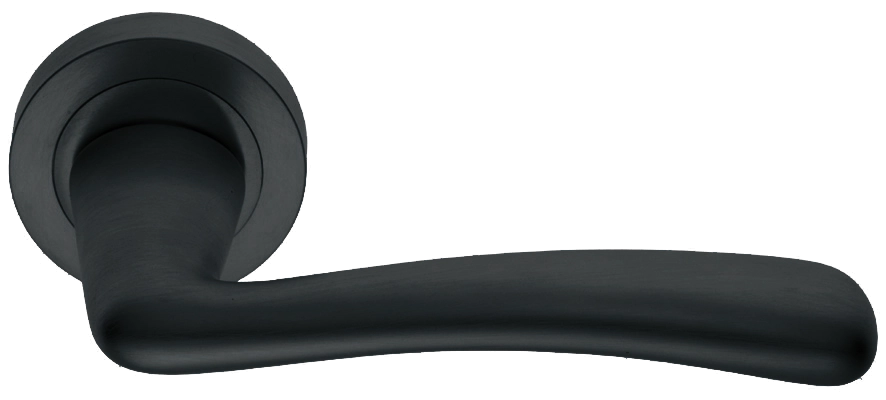 Ручка дверная COCKATOO R2 NERO раздельная на круглой розетке, цвет - черный фото купить в Воронеже
