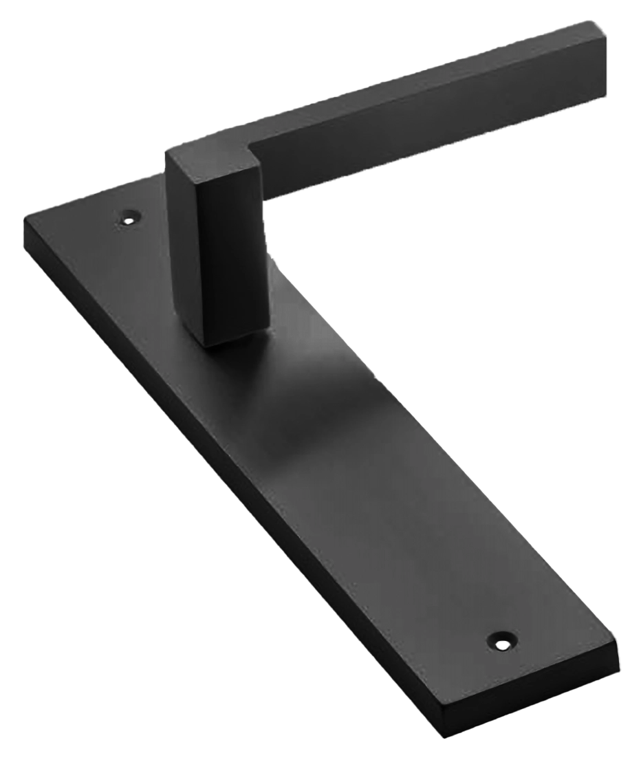 Ручка дверная на планке STONE PL NERO, цвет черный, латунь фото купить в Воронеже