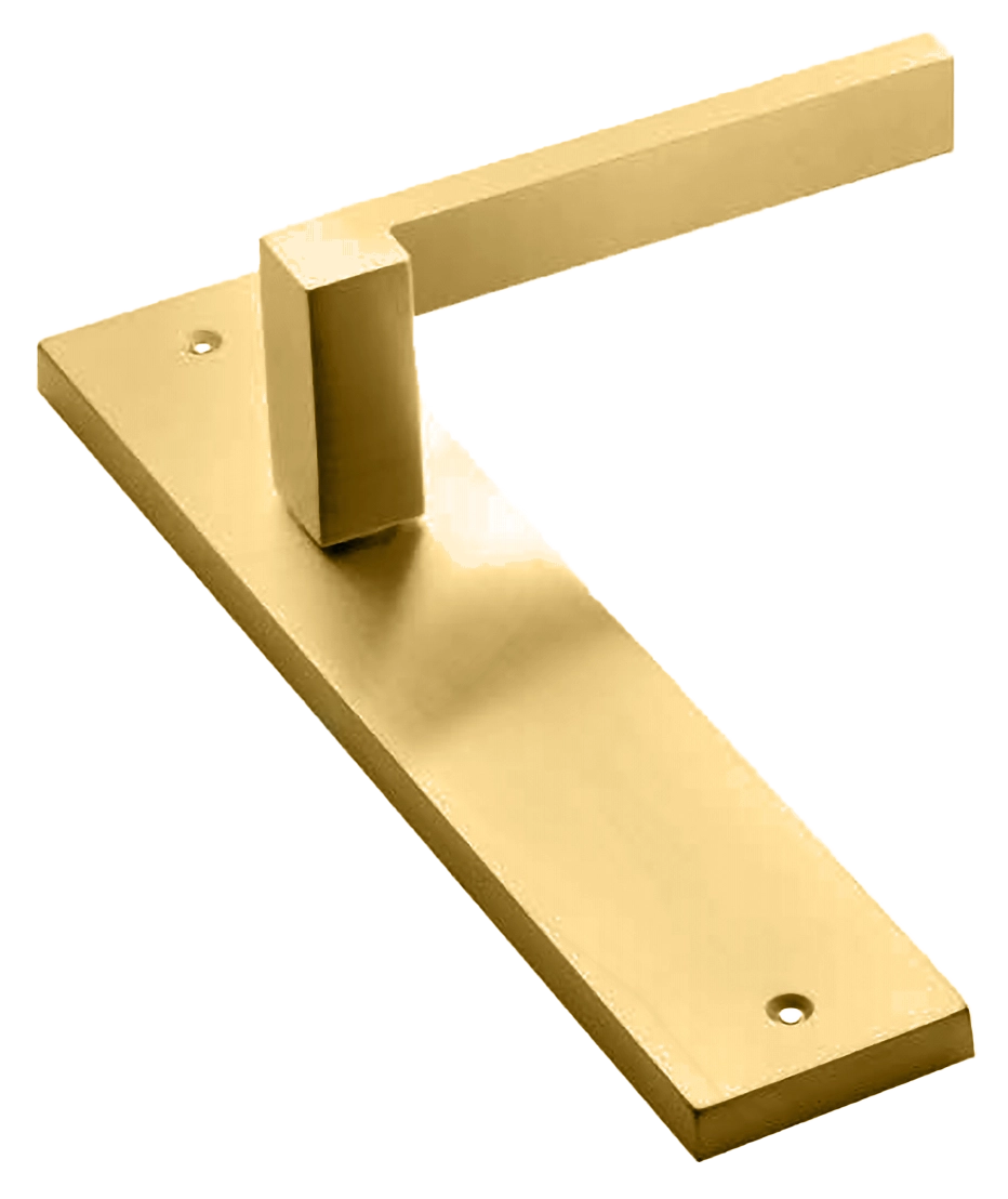 Ручка дверная на планке STONE PL OSA, цвет матовое золото, латунь фото купить в Воронеже