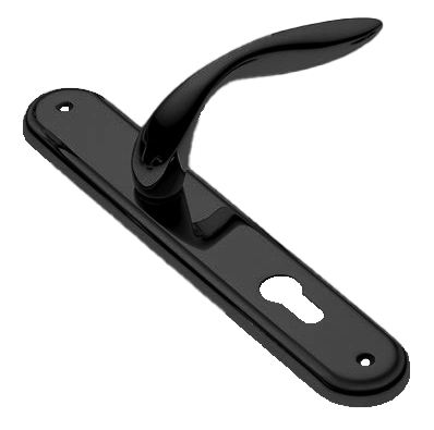 Ручка дверная на планке LEON PL NERO, цвет черный, латунь фото купить в Воронеже