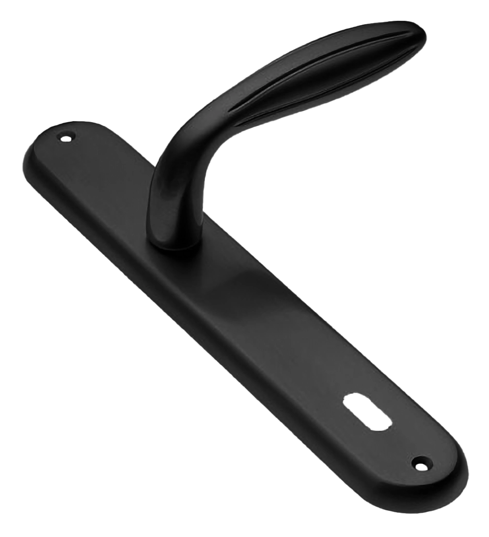 Ручка дверная на планке BUD PL NERO, цвет черный, латунь фото купить в Воронеже