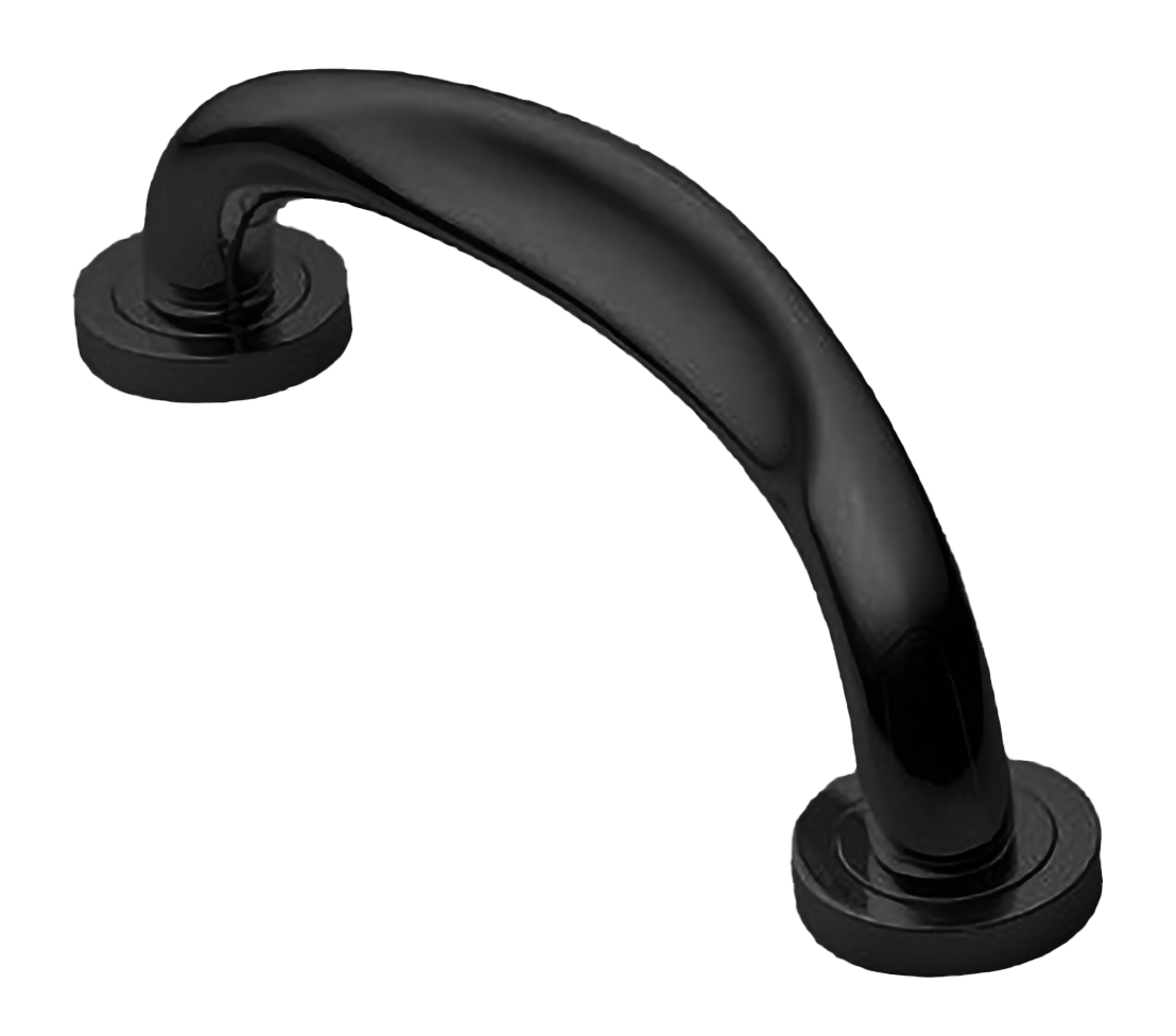 Ручка-скоба дверная RAFT PH NERO на круглой розетке, цвет черный, латунь фото купить в Воронеже