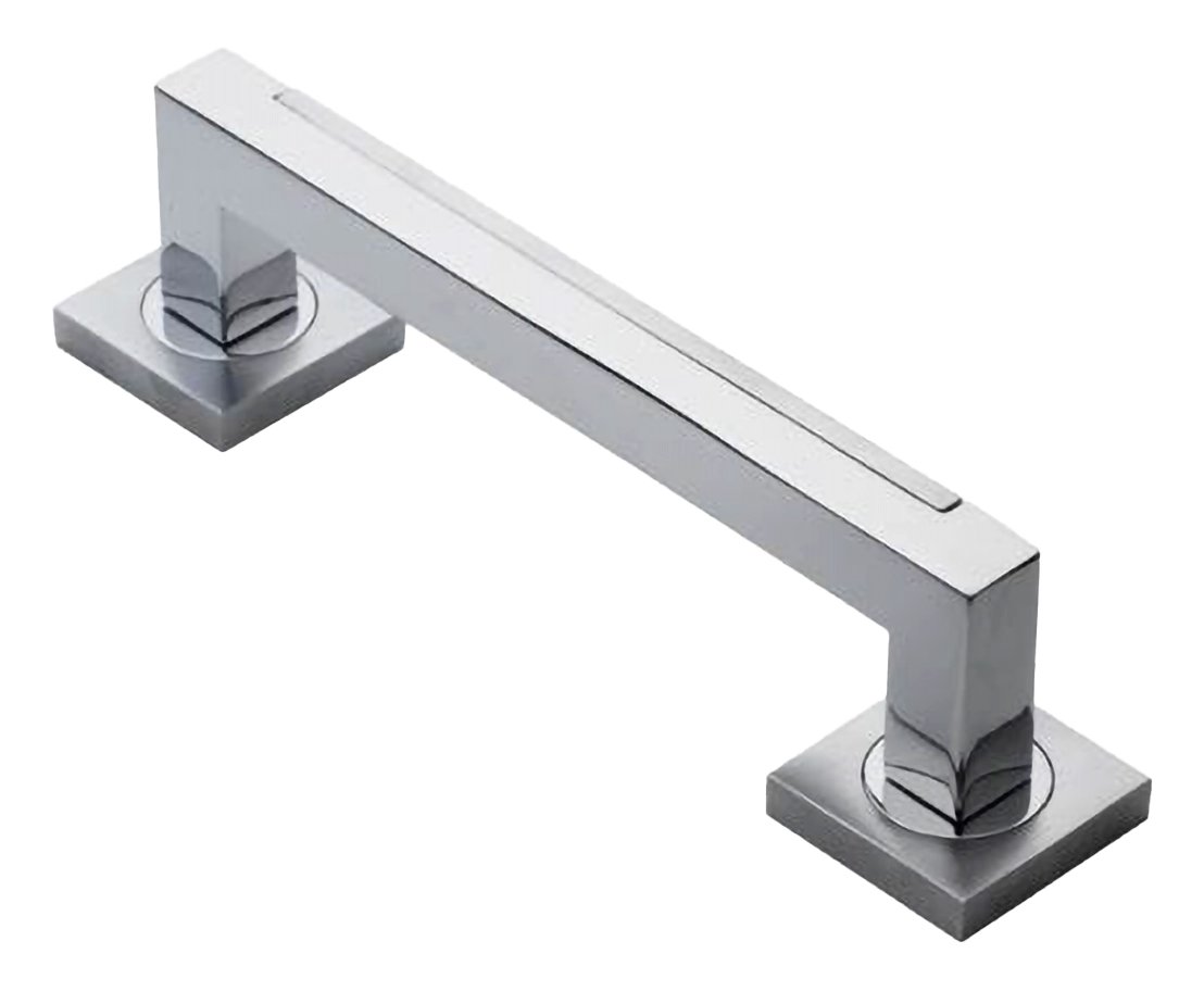 Ручка-скоба дверная ISLAND PH CRO на квадратной розетке на квадратной розетке, цвет хром, латунь фото купить в Воронеже