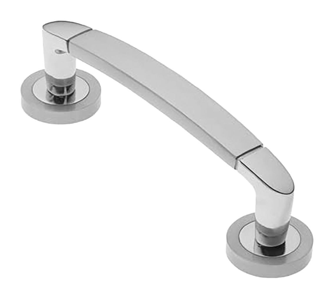 Ручка-скоба дверная SAIL PH CSA/CRO на круглой розетке, цвет матовый хром/хром, латунь фото купить в Воронеже