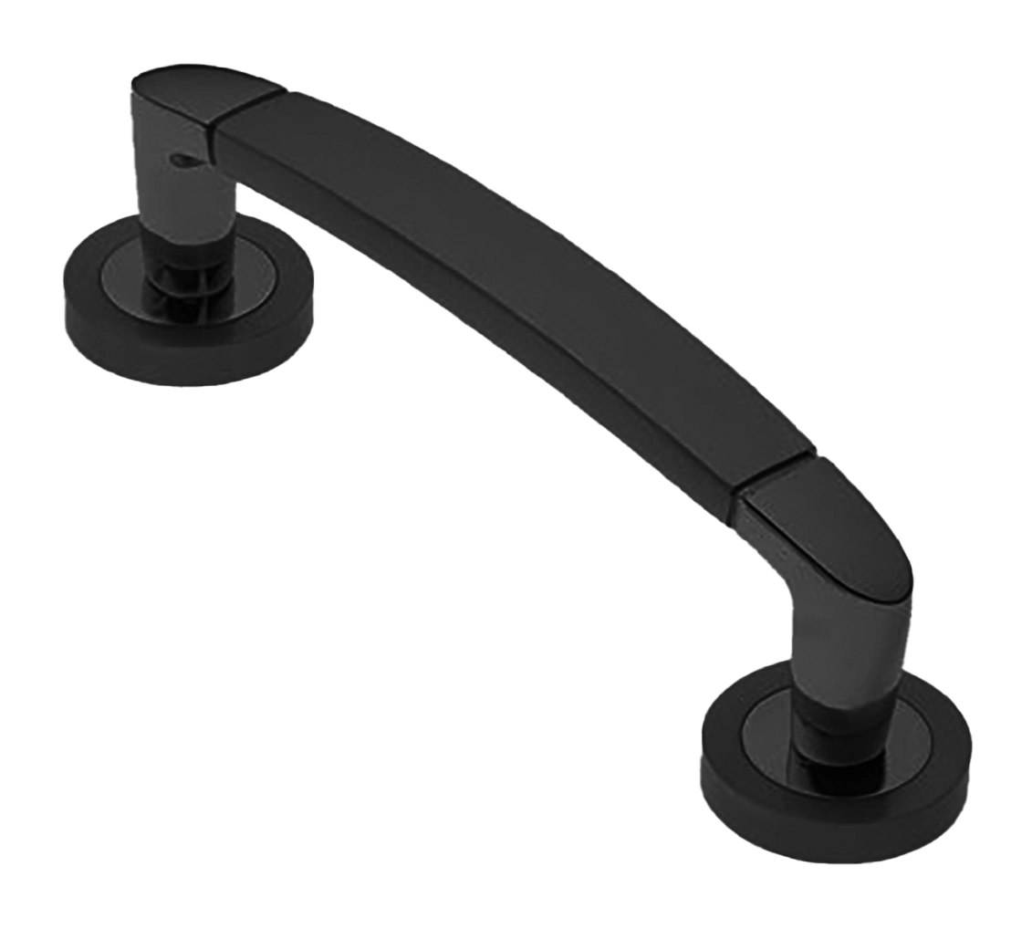 Ручка-скоба дверная SAIL PH NERO на круглой розетке, цвет черный, латунь фото купить в Воронеже