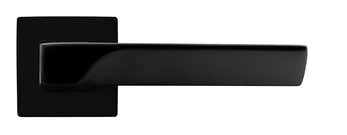 Ручка дверная FIORD S5 NERO-ST на квадратной розетке цвет черный soft-touch, ЦАМ фото купить в Воронеже