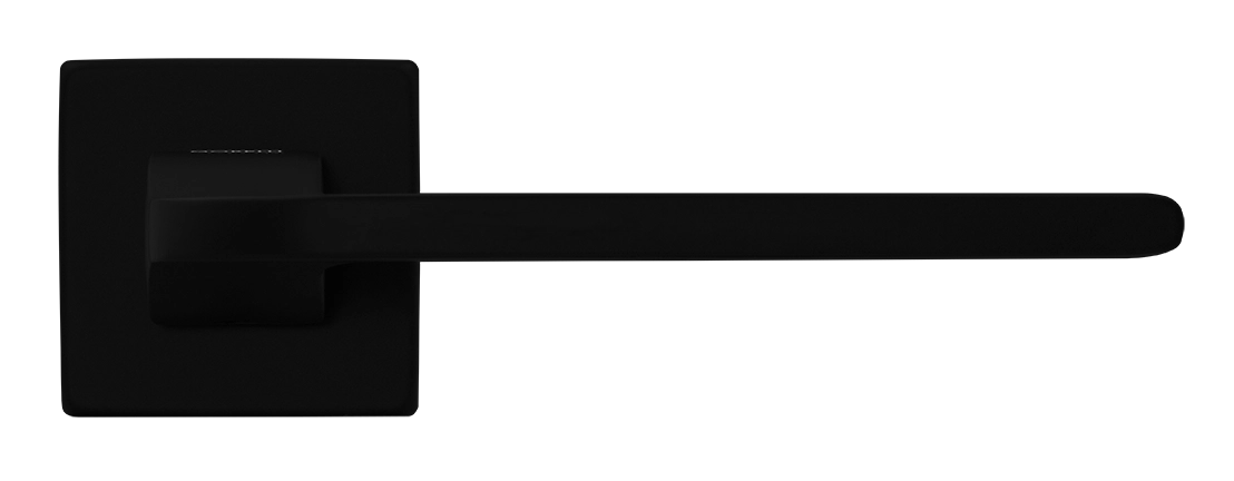 Ручка дверная SPUTNIK S5 NERO-ST на квадратной розетке, цвет черный soft-touch, ЦАМ фото купить в Воронеже