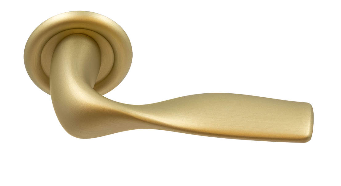 Ручка дверная LVB R7 AH на круглой розетке, цвет Осенний мёд/Autumn Honey фото купить Воронеж