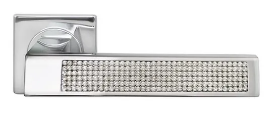 Ручка дверная DOLCE VITA S1 CRO раздельная на квадратной розетке, цвет - хром, латунь фото купить Воронеж