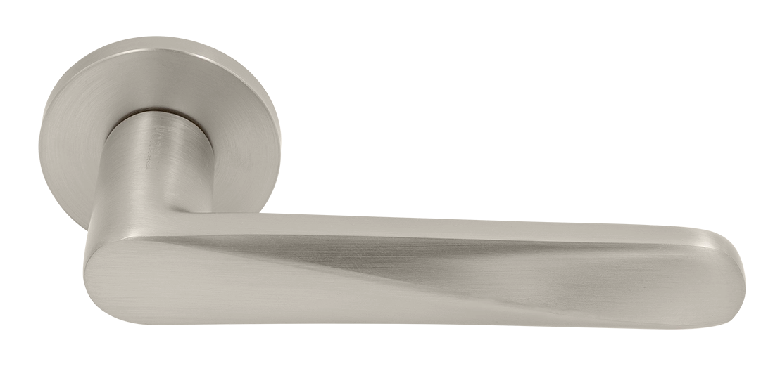 Ручка дверная CAYAN MH-58-R6 MSN раздельная на круглой розетке 6 мм, цвет матовый сатинированный никель, ЦАМ фото 1 Ручка дверная CAYAN MH-58-R6 MSN раздельная на круглой розетке 6 мм, цвет матовый сатинированный никель, ЦАМ фото купить Воронеж