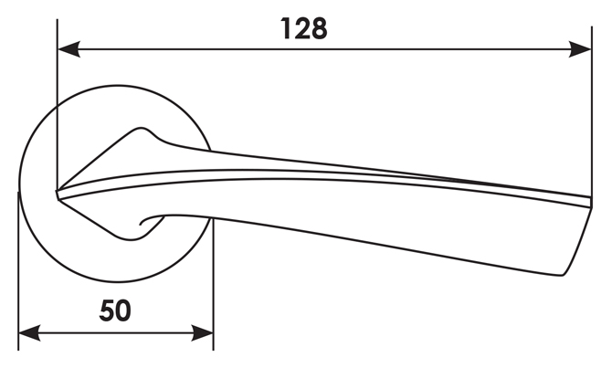 Ручка дверная COMETA R5 NIS раздельная на круглой розетке, цвет - матовый никель, ЦАМ фото купить в Воронеже