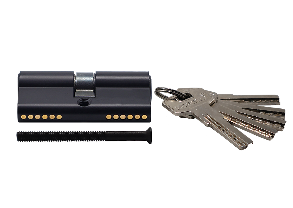 Ключевой цилиндр высокой секретности HS 60C BL (60мм) цвет черный фото купить в Воронеже