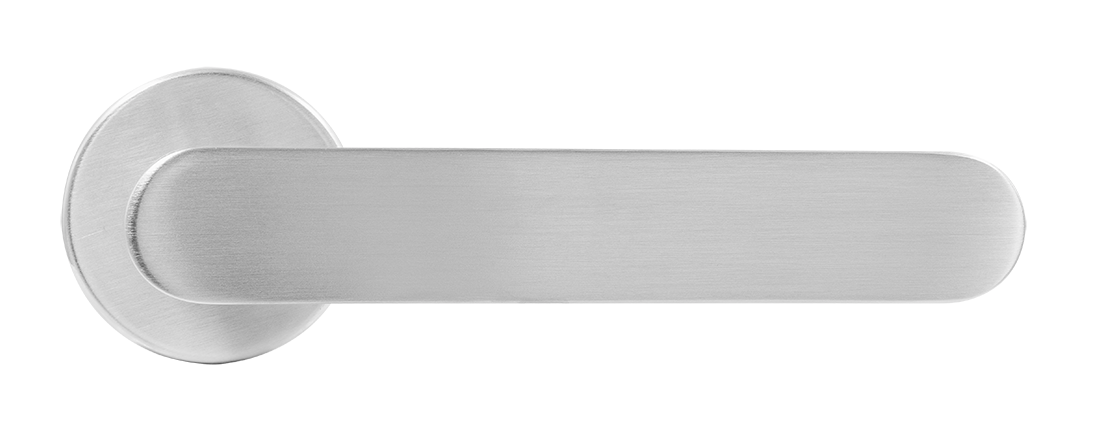 Ручка дверная LE BOAT R5 CSA раздельная на круглой розетке, цвет матовое матовый хром, латунь фото купить в Воронеже