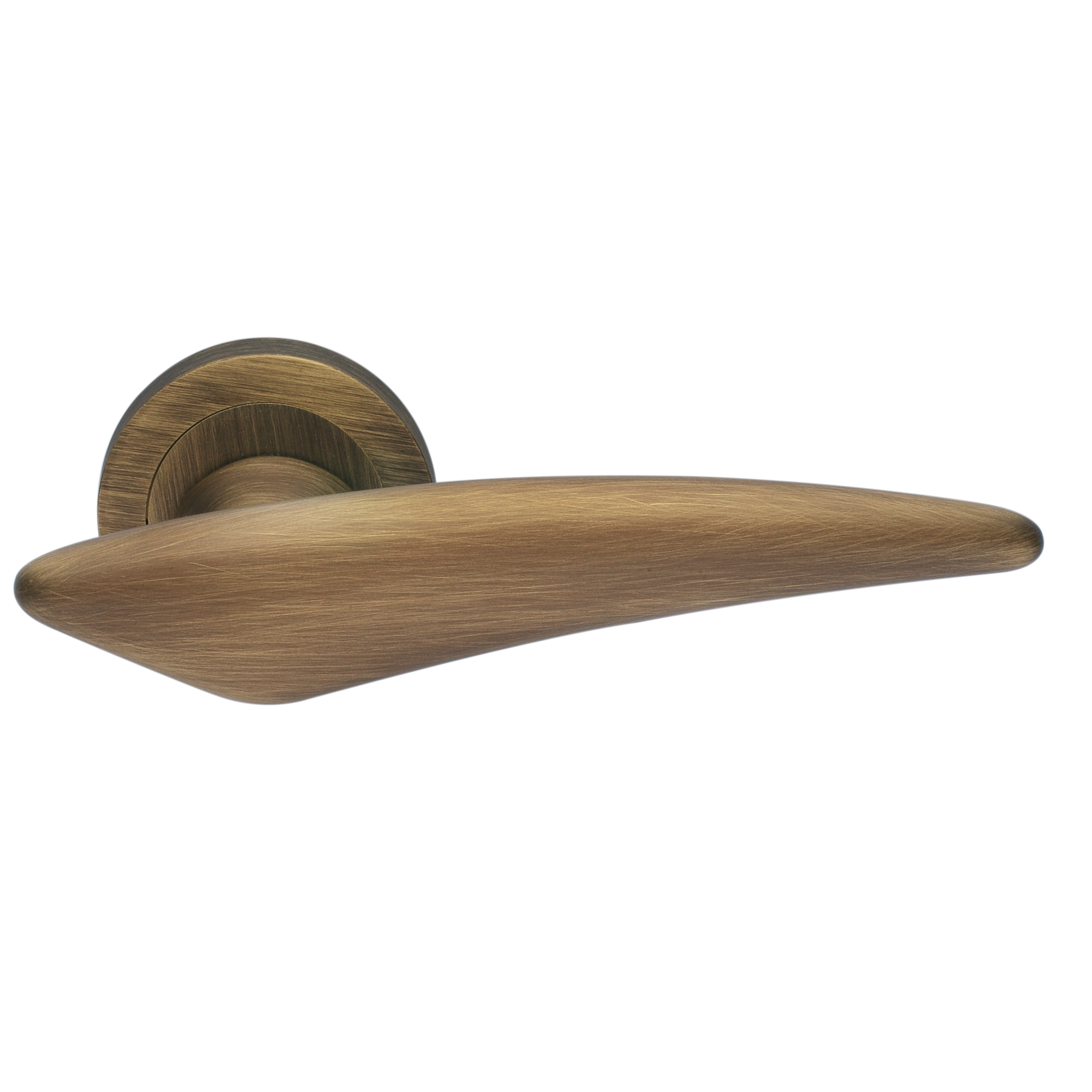 Ручка дверная BOLID R2 BGO раздельная на круглой розетке, цвет матовая бронза, латунь фото купить Воронеж