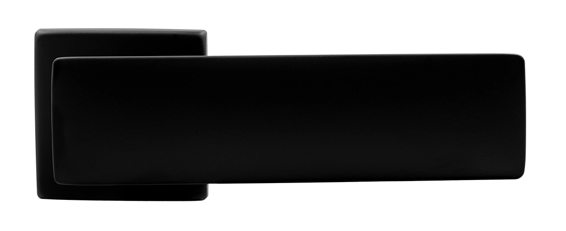 Ручка дверная SPACE S5 NERO-ST на квадратной розетке, цвет черный soft-touch, ЦАМ фото купить в Воронеже