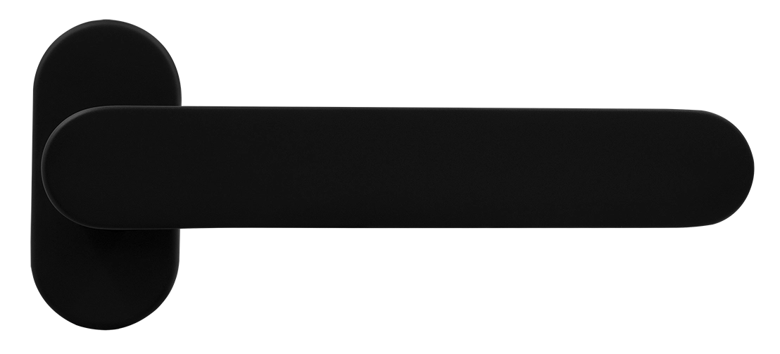 Ручка оконная LE BOAT W1 NERO-ST на прямоугольной розетке, цвет черный soft-touch, латунь фото купить Воронеж