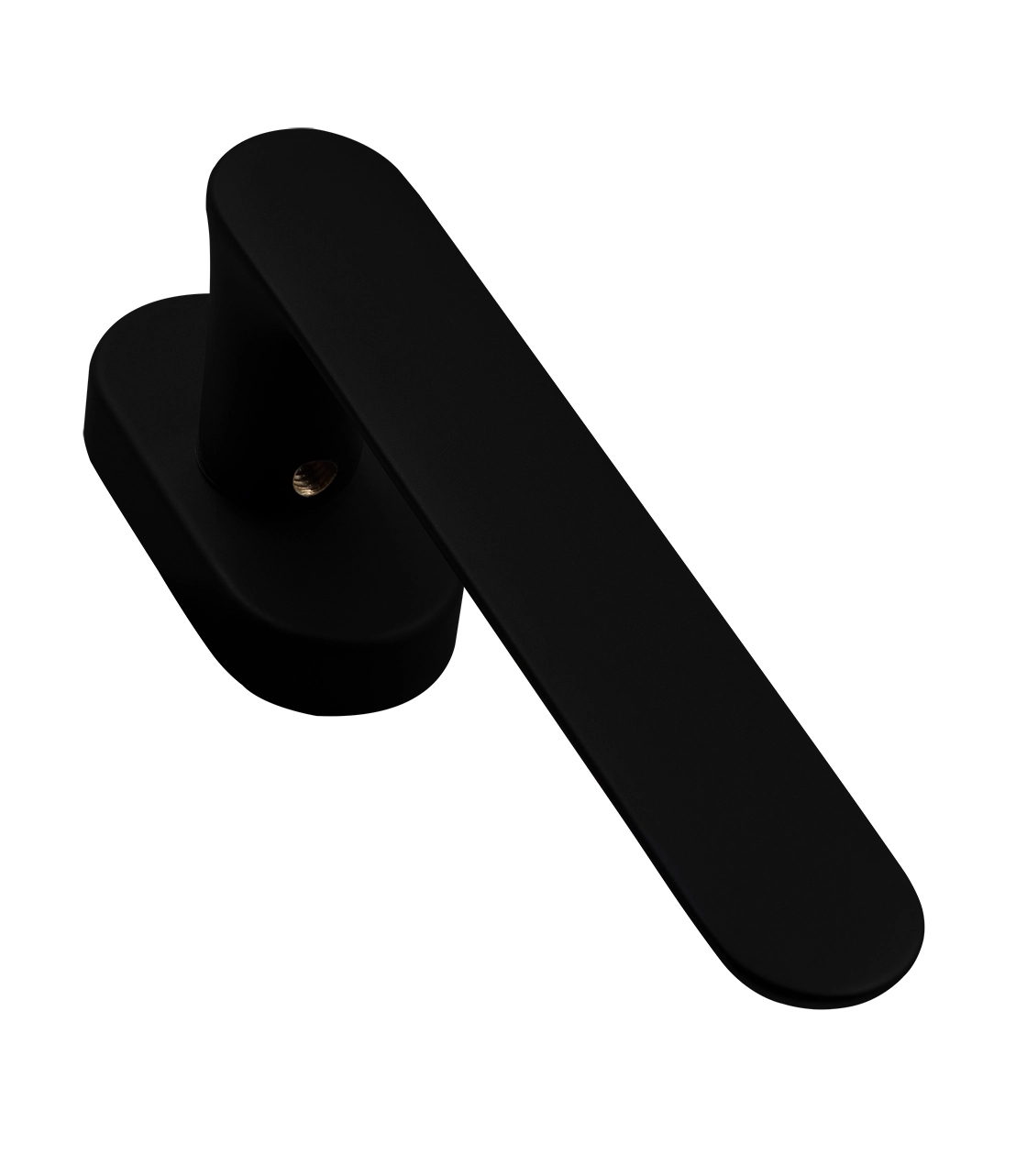 Ручка оконная LE BOAT W1 NERO-ST на прямоугольной розетке, цвет черный soft-touch, латунь фото фурнитура Воронеж