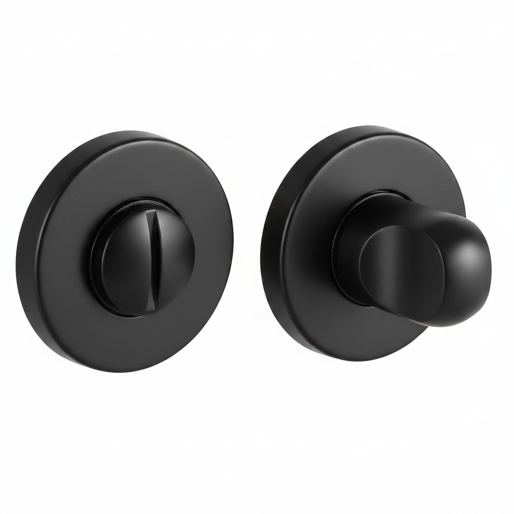 Завертка сантехническая LUX-WC-R3-E NERO-ST на круглой розетке цвет черный soft-touch, ЦАМ фото купить Воронеж