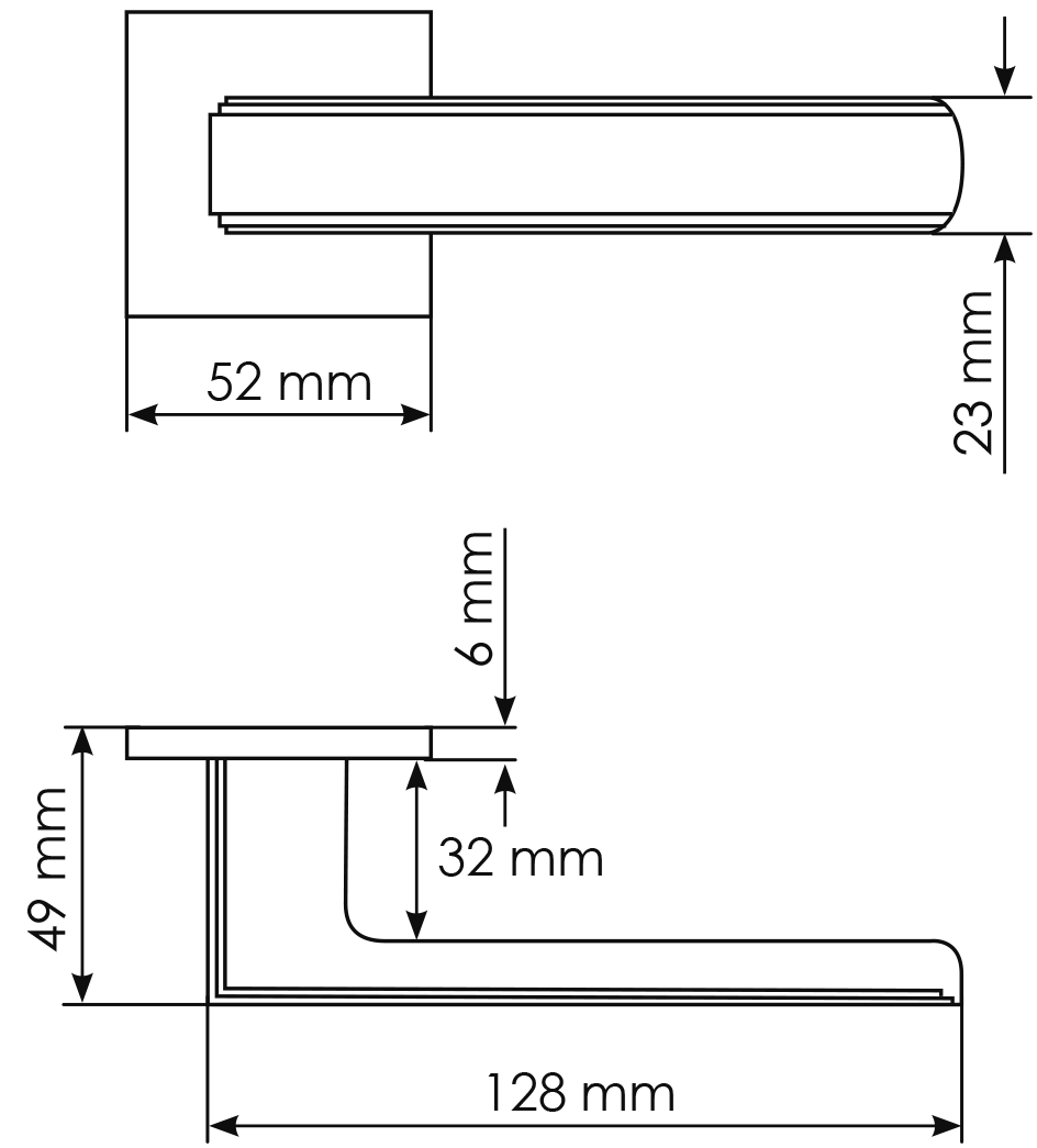 Ручка дверная MH-64-S6 BL STEPS на квадратной розетке 6 мм, цвет черный фото фурнитура Воронеж