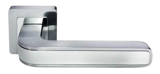 Ручка дверная EON MH-46 SC/CP-S55 раздельная на квадратной розетке, цвет матовый хром/хром, ЦАМ Light фото купить Воронеж