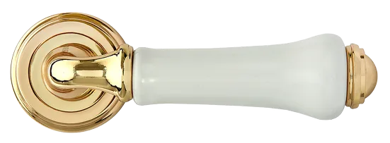 UMBERTO, ручка дверная MH-41-CLASSIC PG/W, цвет - золото/белый фото купить в Воронеже