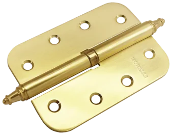 MS-C 100X70X2.5 SG R, петля стальная скругленная правая, цвет - мат.золото