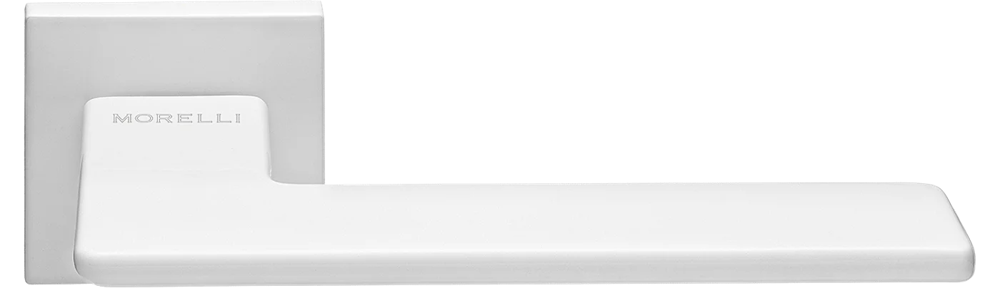 PLATEAU, ручка дверная на квадратной накладке MH-51-S6 W, цвет - белый фото купить Воронеж