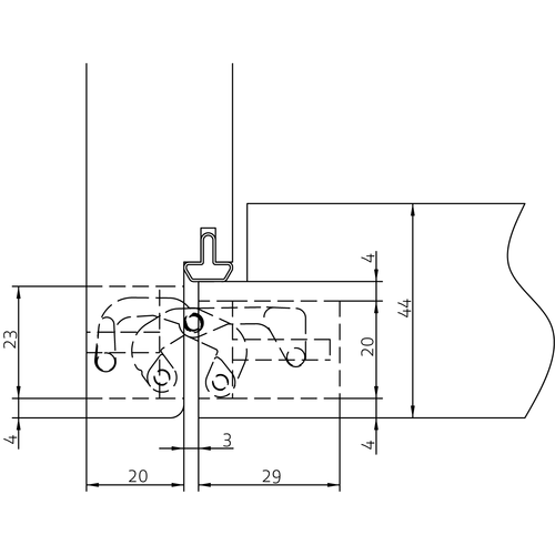 HH-19 B, скрытая петля, цвет - черный фото фурнитура Воронеж