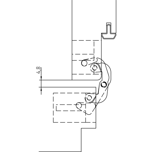 HH-19 B, скрытая петля, цвет - черный фото дверная фурнитура Воронеж