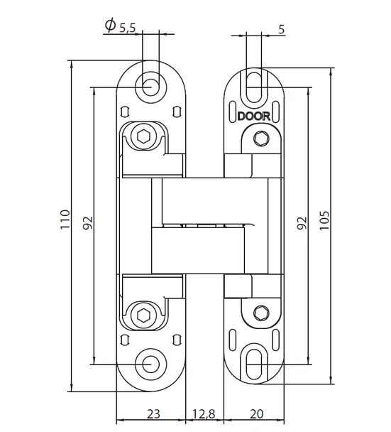 HH-19 SC, скрытая петля, цвет - мат.хром фото купить в Воронеже